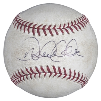 Derek Jeter Single Signed OML Selig Baseball (JSA)